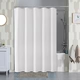 Shower Curtain 152x182cm White with Metal Hooks Heavy Duty view 2