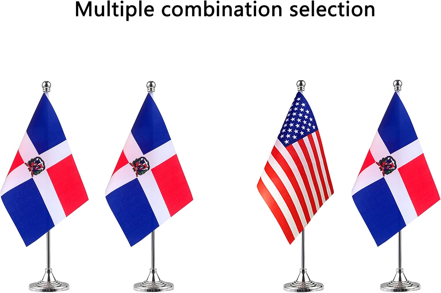 WEITBF Dominica Desk Flag Small Mini Dominican Office Table Flag with Stand Base,Dominican Themed Party Decorations Celebration Event,2 Pack: Garden & Outdoor