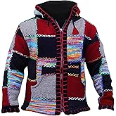 Shopoholic Fashion Mens Wool Fleece Patchwork Hippie Jacket