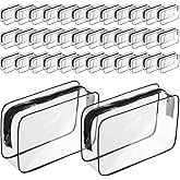 36Pcs Clear Makeup Bags with Zipper, TSA Approved Cosmetic Bags Bulk for Travel Waterproof Toiletry Zipper Pouches Portable PVC Plastic Organizer Bag for Women Men