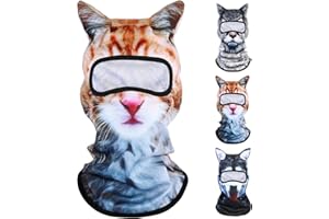 Shyyween 3D Cat Ski Mask Dog Balaclava Sheisty Winter Breathable Face Cover for Skiing Snowboarding Motorcycle Riding