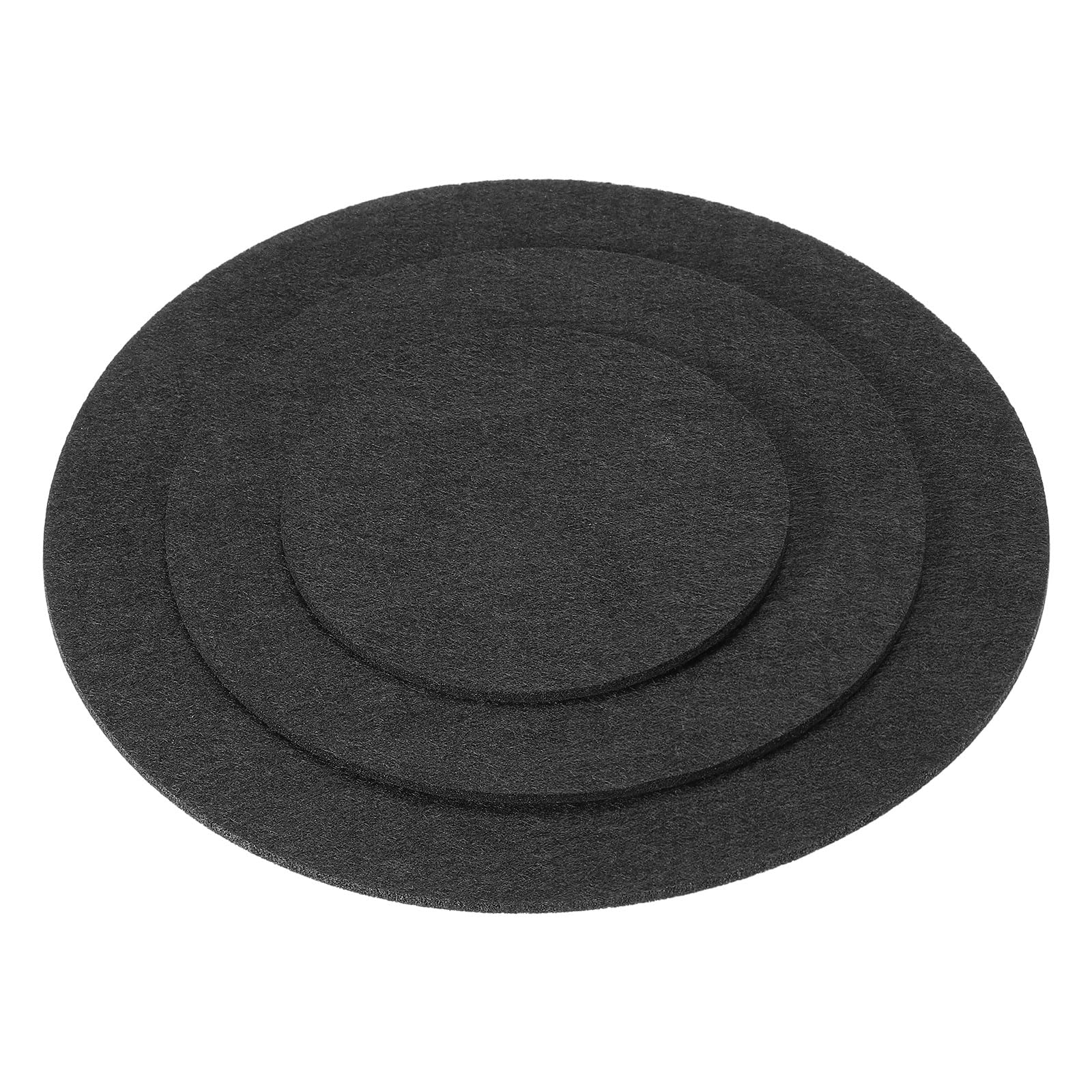 PATIKIL Plant Coasters, (4", 6", 8") 6 Pack Reversible Round Felt Flowerpot Drip Pad Mat Absorbent Plant Tray Flower Pot Coaster Mat, Black