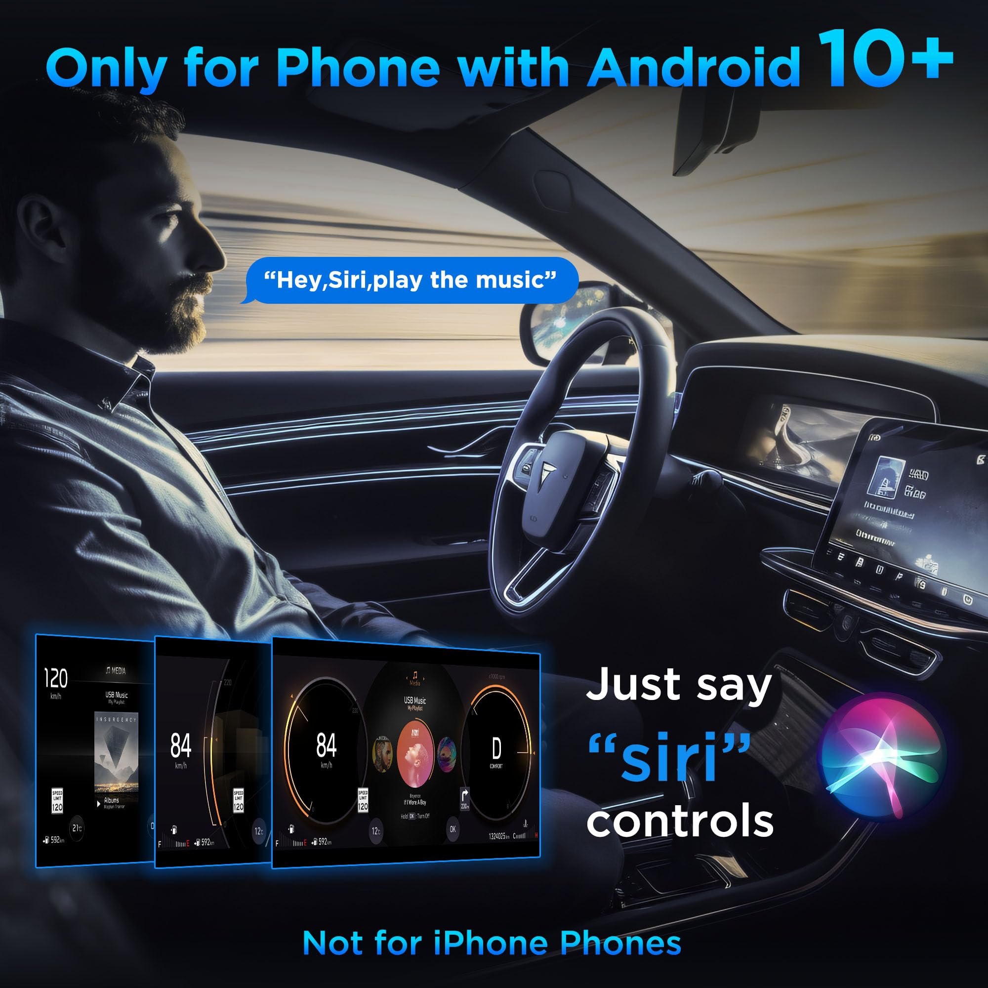 Android Auto Wireless Adapter for Factory Wired Android Auto - Instant Connection, Converts Wired to Wireless, Compatible with Android 10+ & Cars from 2015