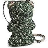Premium Cotton Classic Bear Crossbody Bag, Mistletoe Lattice, One Size