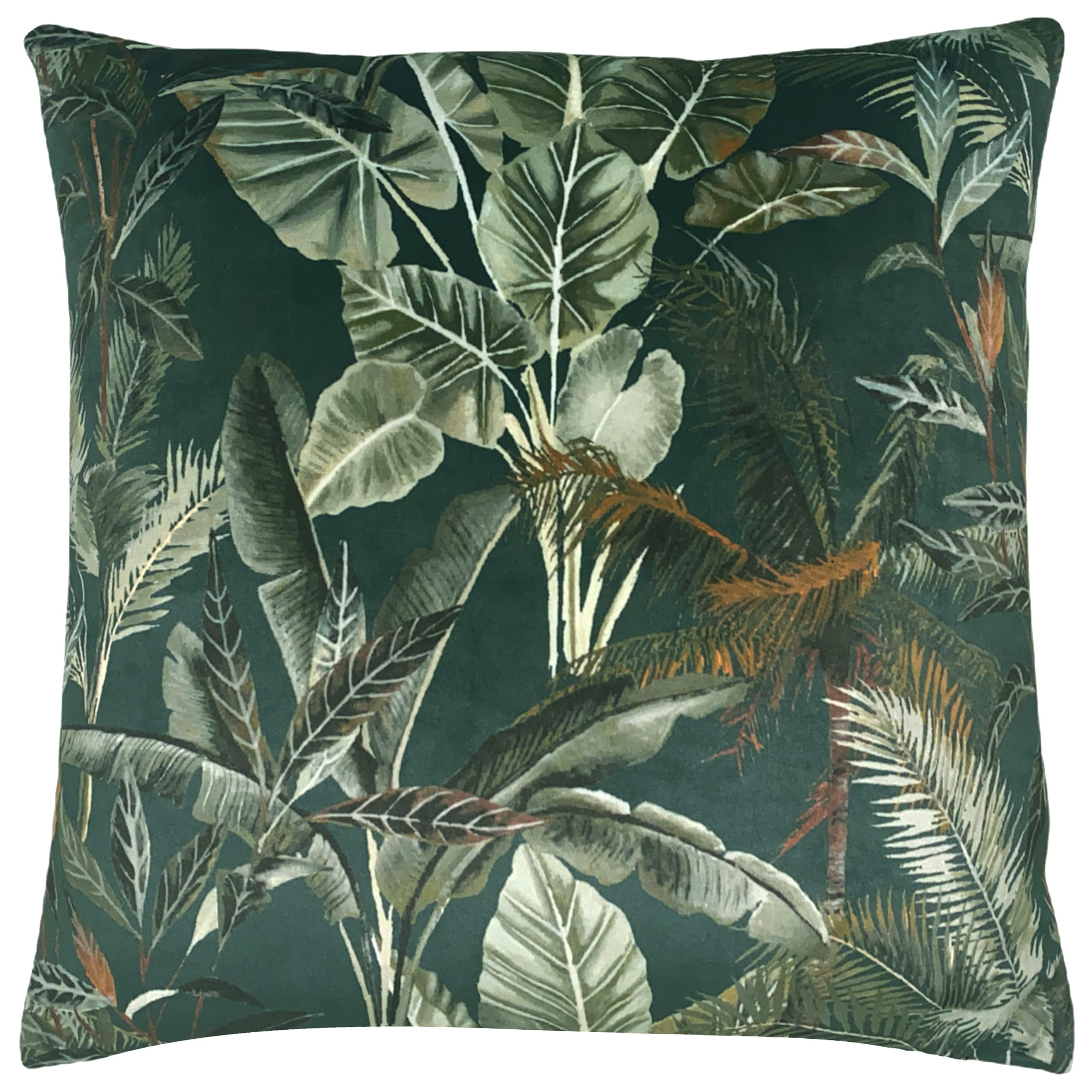 Evans Lichfield Kibale Leaves Feather Filled Cushion, Multi, 43 x 43 cm