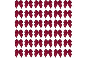 PATIKIL 1 Inch Mini Ribbon Bow 100 Pcs Satin Fabric Ribbon Flower Bows Appliques for DIY Craft Sewing Wedding Party Decoratio