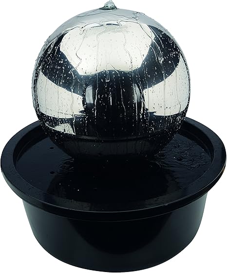 Naeve Leuchten Led Brunnen Fur Aussen Mit Edelstahlkugel Edelstahl 57 X 57 X 56 Cm 518750 Amazon De Garten