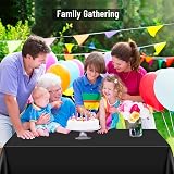 PLULON 15Pcs Black Plastic Table Cover 137 x 274 cm Rectangular Party Tablecloth view 5