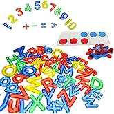 Colorful Acrylic Letters and Numbers Set,Transparent Light Table Manipulatives Alphabet Letters,Include 52 Letters,10 Numbers