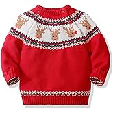 Miccina Baby Toddler Boys Christmas Sweater Kids Girls Knit Pullover Sweatshirt Long Sleeve Crew Neck Tops
