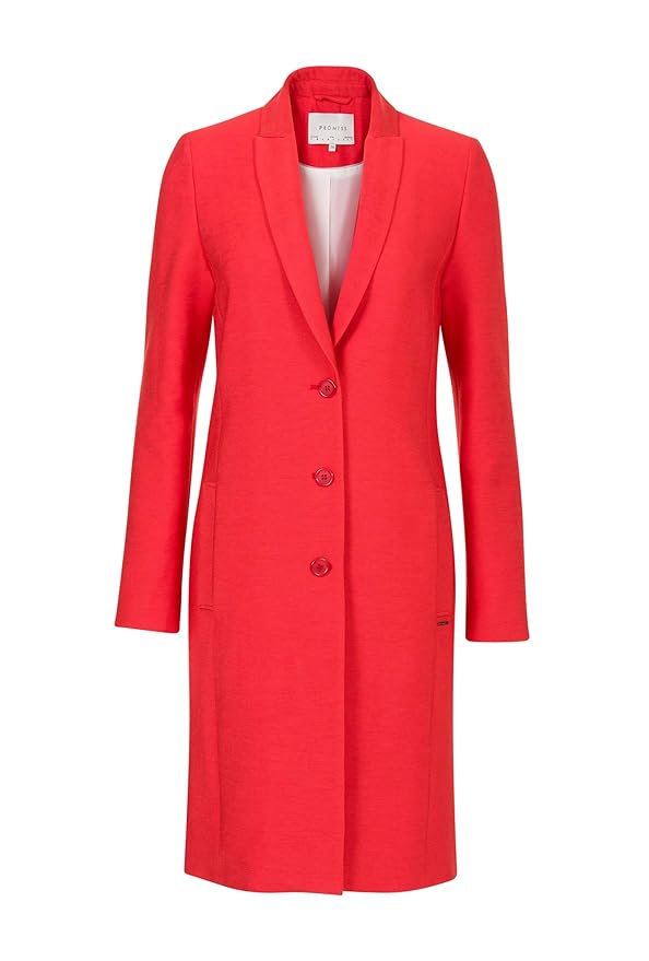 Promiss Damen Blazer Einfarbig Caroly Frühlingsmantel Rot Halblang