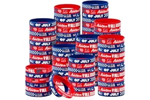 Karenhi 96 Pcs 4th of July Bracelets Bulk USA Silicone American Flag Patriotic Wristband Red White and Blue Bracelets Independence Day Rubber Wristbands Party Favors Gifts Supplies for Memorial Day