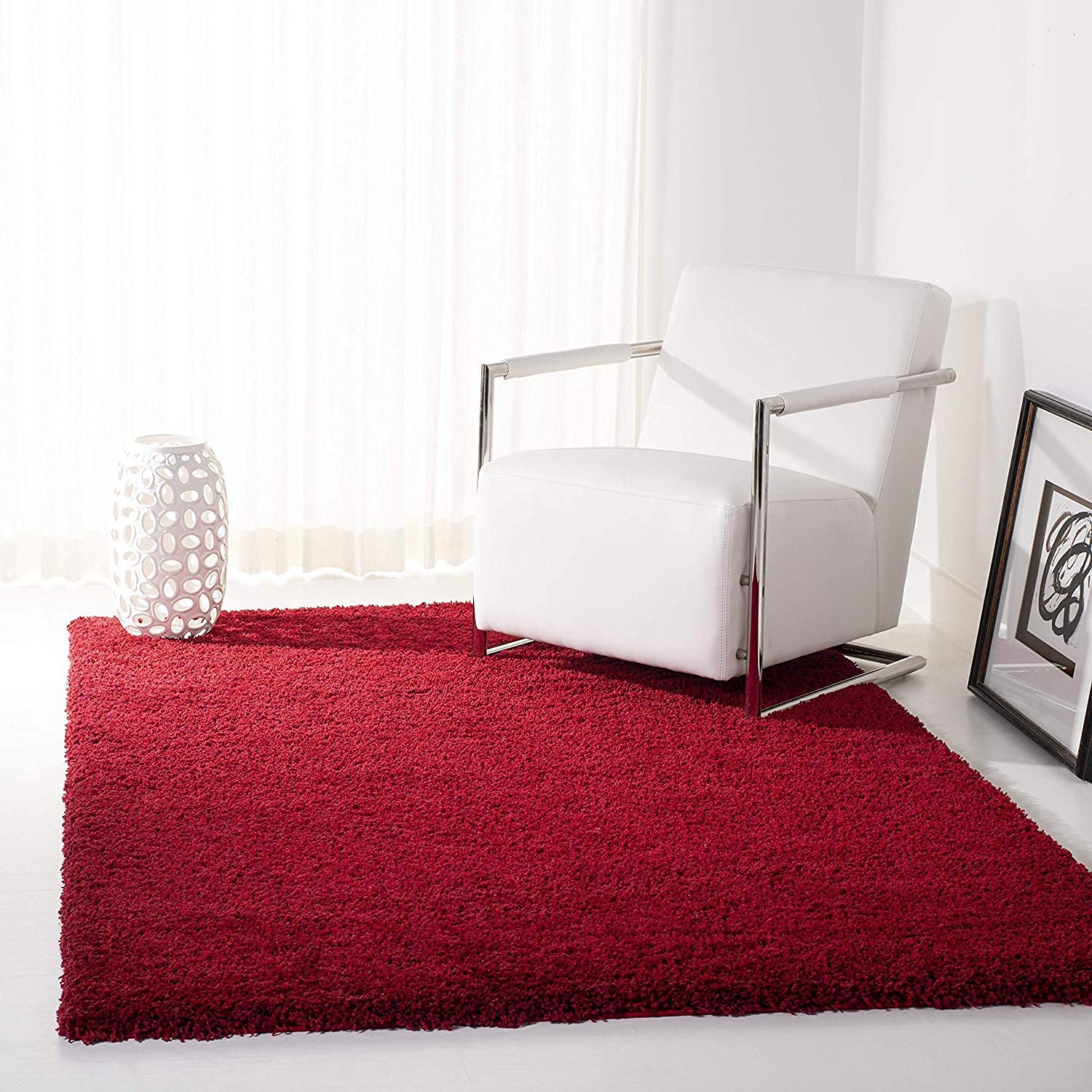 Buy AKIRA CARPETS Handmade Super Soft Geometric Plush Shaggy Carpet for