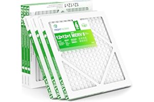 TRIGHTFILTERS 12x12x1 Air Filter 6 Pack, Durable MERV 8 Pleated Home HVAC AC Furnace Filters, Lightweight Compact Air Conditioner Filter Replacement