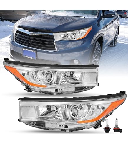 Halogen Headlight Assemblies For 2014-2016 Toyota Highlander – Right & Left Side Set