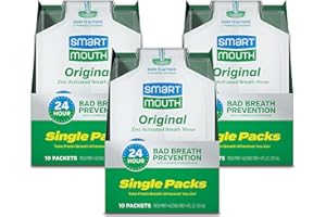 SmartMouth Original Activated Mouthwash - Adult Mouthwash for Fresh Breath - Oral Rinse for 24-Hour Bad Breath Relief with Twice Daily Use - Fresh Mint Flavor - 0.4 Fl Oz (30 Travel Packs)