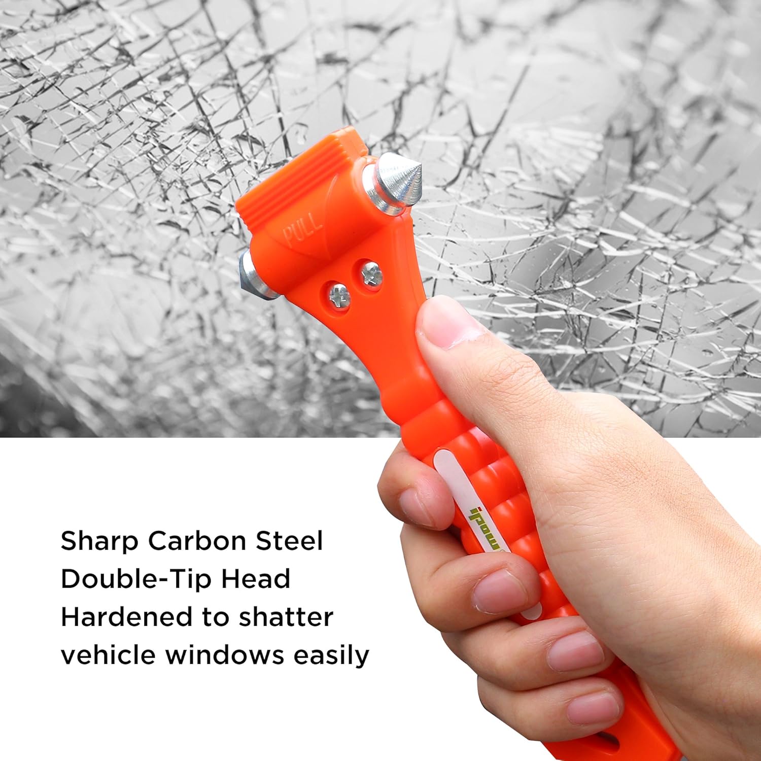 IPOW 4 PCS Car Safety Antiskid Hammer Seatbelt Cutter Emergency Class/Window Punch Breaker Auto Rescue Disaster Escape Life-Saving Hammer Tool,Big: Automotive