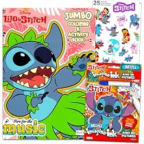 Stitch Holzpuzzle 5er Pack – Inkl. HalteTablett, Tattoos, Aktivitätsbuch, Für Jungen & Mädchen