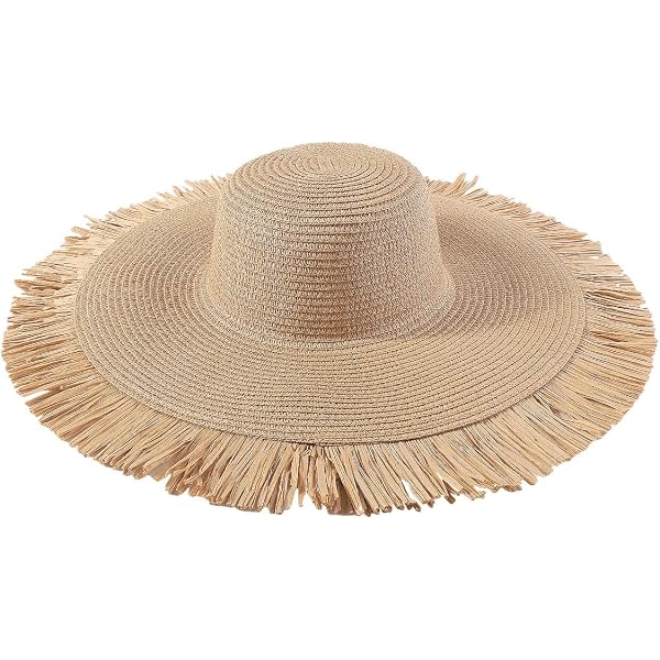 Generic Packable Straw Hat Bohemian Fringe Wide Brim Boho  display picture 3
