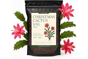 TOP TIER GENETICS Premium Christmas Cactus Soil – Organic, Nutrient-Rich, Optimal-Draining Potting Mix for Schlumbergera – Promotes Healthy Roots, Balanced Moisture & Vibrant Blooms – Ready to Use (4 QTS)