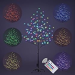 Lightshare Cherry Blossom Lighted Tree 5 Feet, RGB