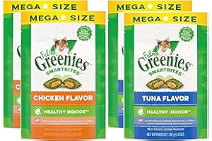 Pet Faves (4 Pack) Feline SMARTBITES Healthy Indoor Control (previously Called Hairball Control) Chicken and Tuna, (4.6oz, 2 Each)