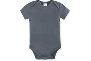 Colored Organics Unisex Newborn 100% Organic Cotton Bodysuit - Short Sleeve Infant One Piece - Baby Boy and Girl Clothing