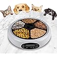 Lentek Automatic Pet Feeder - Auto Feeding Dispenser for Cat & Dogs, Set Time Dry Multiple Feeding, Alimentador Control, Programmable, USB Powered, Automatico De Sensor, 25 Oz Total Capacity, White