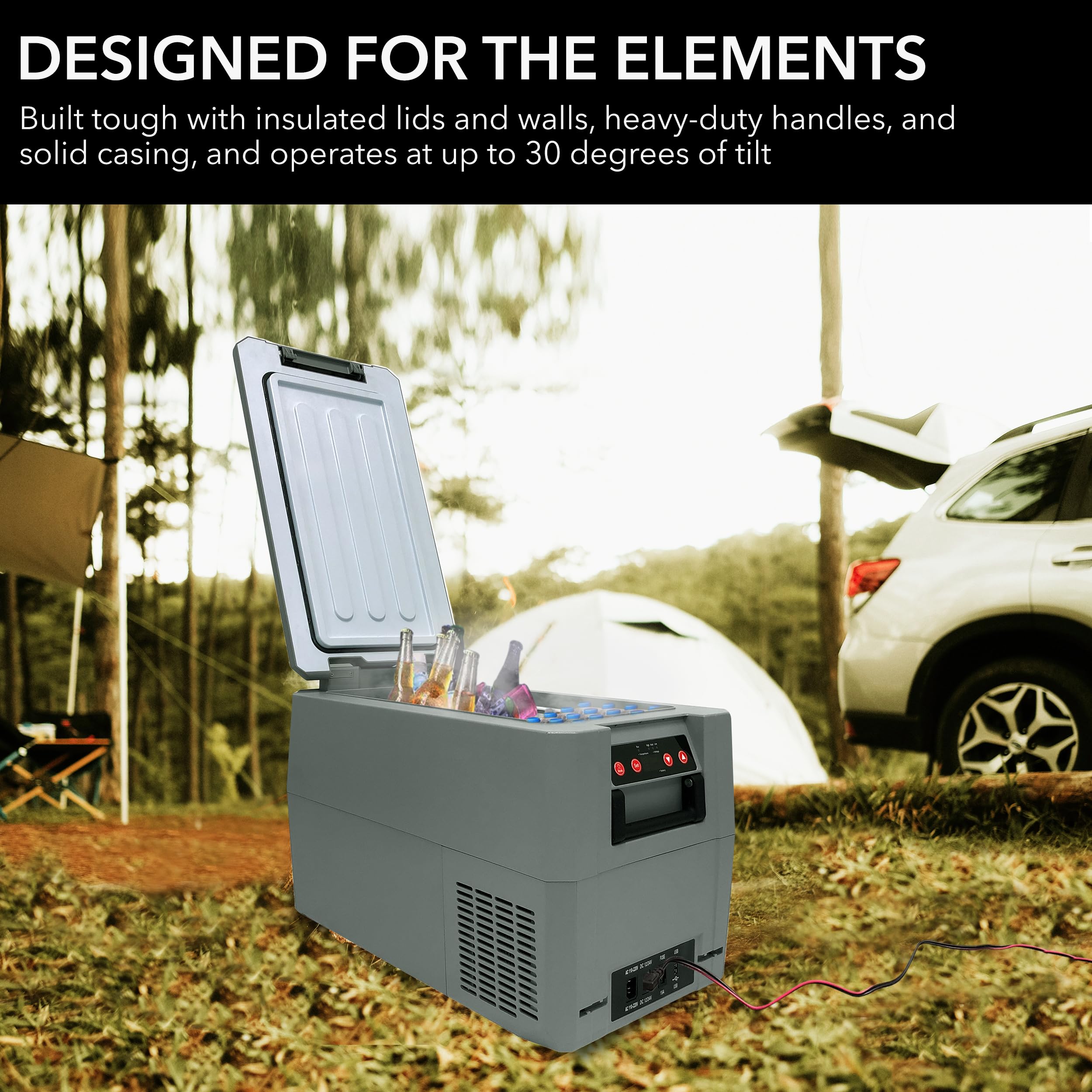 Whynter FMC-350XP 34 Quart Compact Portable Refrigerator, AC 115V/ DC 12V Real Freezer for Car, Home, Camping, RV-8°F to 50°F, One Size, Gray