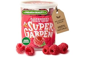 SUPERGARDEN Super Garden Freeze Dried Raspberries | Crunchy Whole Berries | Freeze Dried Berries for Snacking, Topping, or Baking | Delicious Freeze Dried Fruit is perfect Camping Food | No Added Sugar and 100% Pure Raspberry | Space and Astronaut Food | 0.88oz