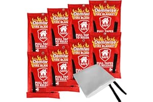 Demiwise Fire Blankets for Home and Kitchen,8-Pack 40"x40" Emergency Fire Safety Blankets for People House Car Office Warehouse Emergency Survival Safety