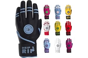 Drip & Rip Baller Series Premium Long Cuff Batting Gloves for Baseball and Softball in Youth and Adult Sizing