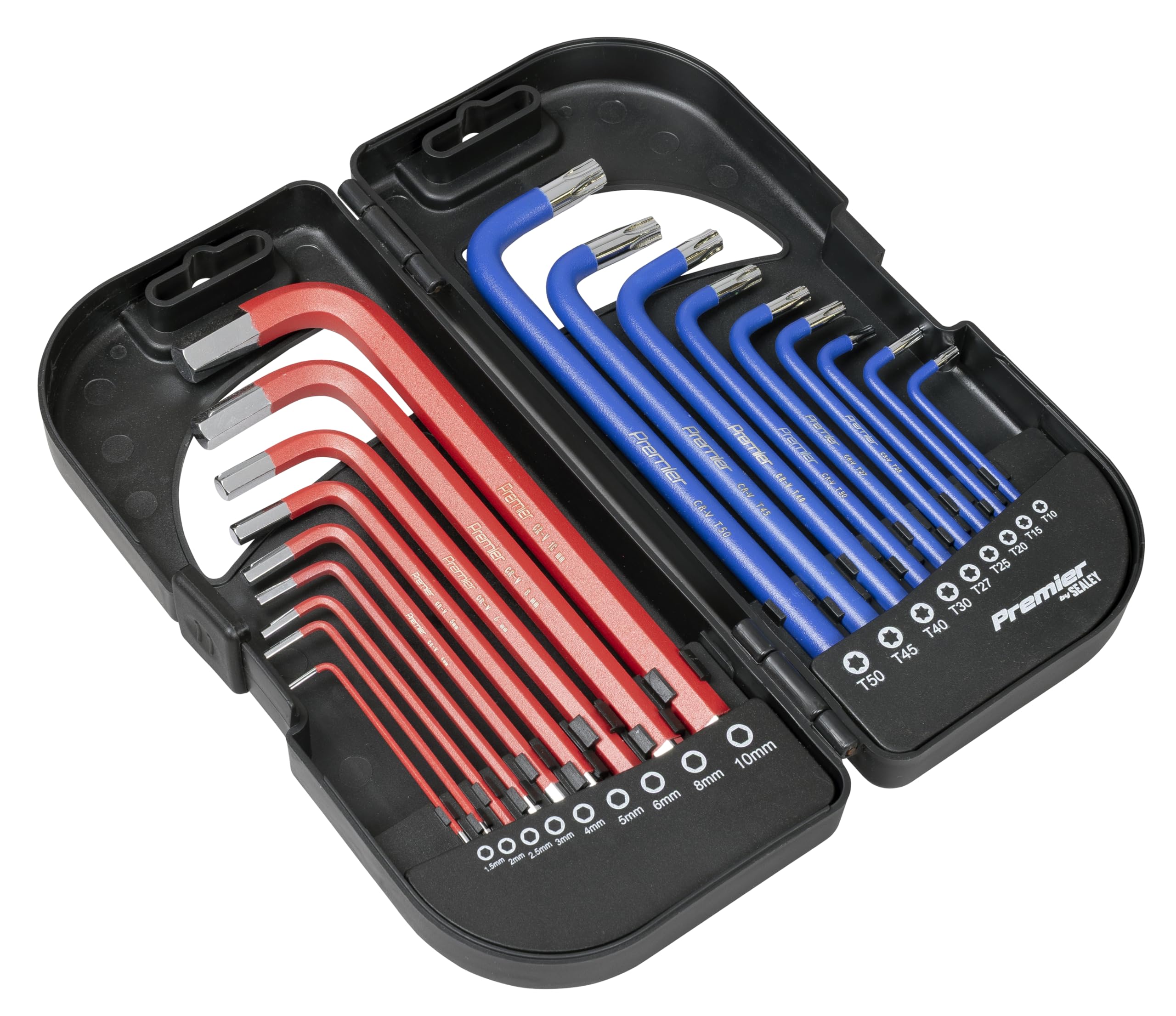 Sealey Ak7176 TRX-Star and Ball-End Hex Key Set 18Pc Long Anti-Slip