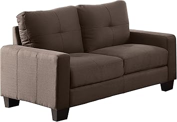 Amazon Com Homelegance Upholstered Loveseat Brownish Grey Linen