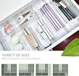Grace Store 14 Pcs Clear Plastic Drawer Organiser Trays 4 Sizes Desk Kitchen view 2