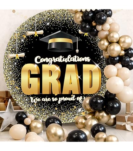Round Shape Graduation Background Round Graduation Photo Backdrop Graduation Round Backdrop 6.5x6.5ft ...
