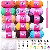 Sekafris 15x50g cotton yarn for crocheting-mercerized cotton yarn for knitting crochet kit for beginners multicolor chunky yarn bundle thick yarn for crochet knitting amigurumi yarn bulk