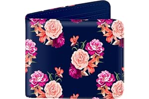 BISTUP Girls Cute Kawaii Wallet Flower Floral Aesthetic Women Womens Cool Funny Leather Credit Id Card Cash Holder Woman Rfid Blocking Zipper Wallets With Coin Pocket Id Window Female Bifold Little Girl