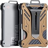 1TG Tactical Minimalist Slim Wallet with Moeny Clip, Front Pocket RFID Blocking Wallet Cash Holder, Versatile Credit Card Orgainzer, ID Card Badge Holder for Men