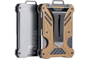 1TG Tactical Minimalist Slim Wallet with Moeny Clip, Front Pocket RFID Blocking Wallet Cash Holder, Versatile Credit Card Orgainzer, ID Card Badge Holder for Men