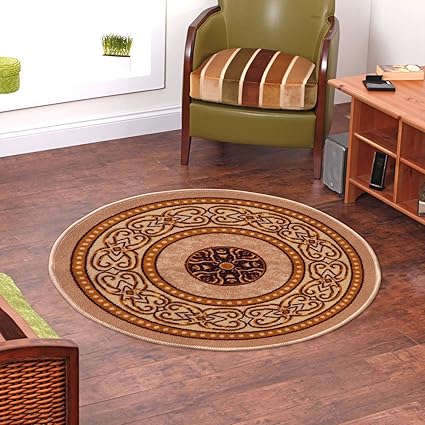 Status Taba Round Shape Nylon Rug - 30x30, Multicolour