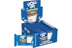 Pop-Tarts Toaster Pastries, Made with Whole Grain, School Lunch, Frosted Cinnamon (120 Pop-Tarts)