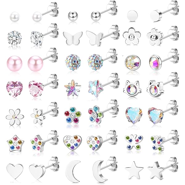 thumbnail image 2 of SAILIUE 10 Pairs Hypoallergenic Screw Back Earrings For Woen Girls 2 of 13