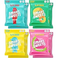 SmartSweets Variety Pack, Candy With Low Sugar & Calorie, Healthy Snacks For Kids & Adults - Sweet Fish, Sourmelon Bites, Pea