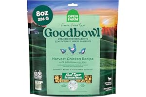 Open Farm Goodbowl Dog Food Topper, Freeze Dried Raw, Harvest Chicken & Wholesome Non-GMO Grains Recipe, 8oz Bag