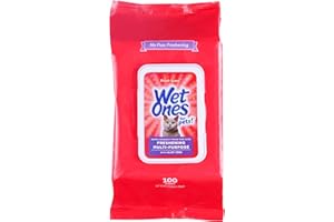 Wet Ones for Pets Freshening Multipurpose Wipes for Cats with Aloe Vera, Fresh Scent - Easy to Use Cat Cleaning Wipes for Pet Grooming, 100 Count