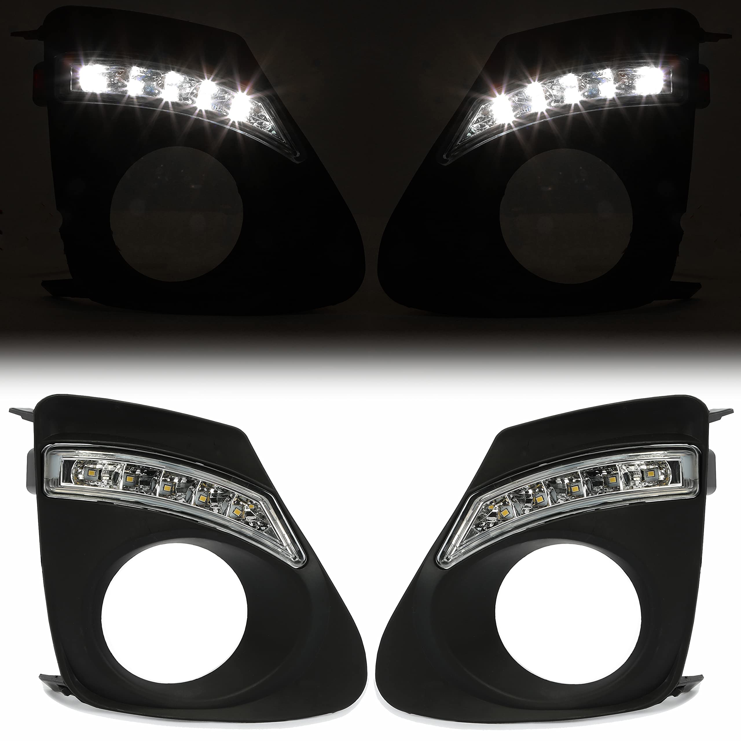 Kojem LED Fog Light Bezel Compatible with 2011-2013