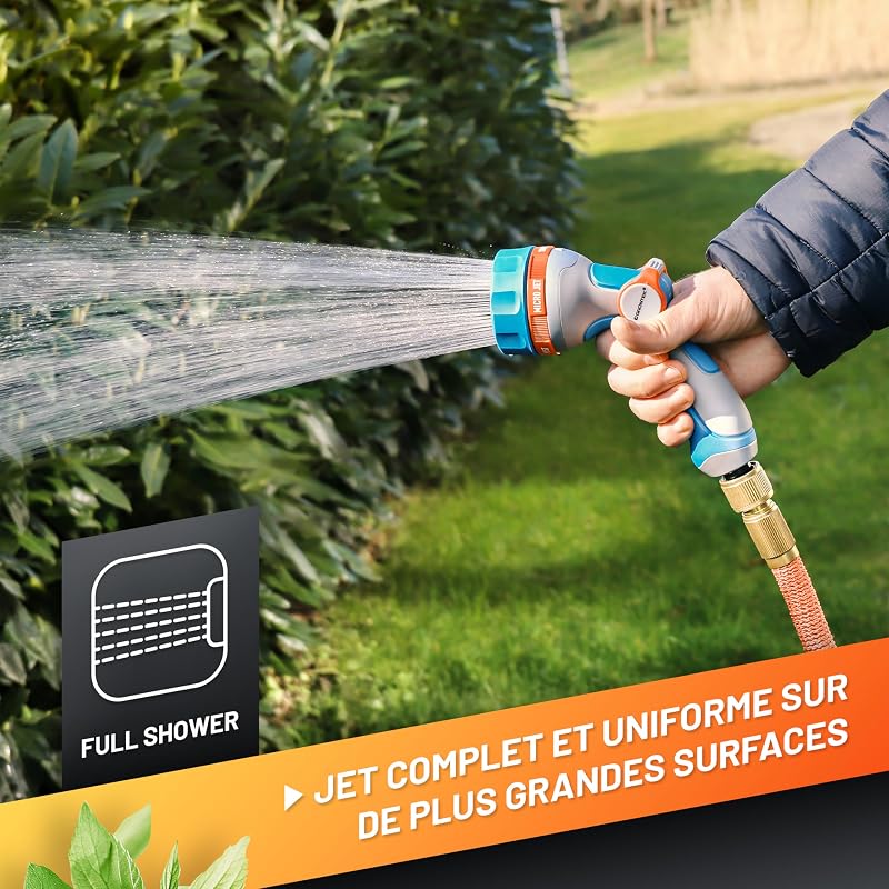 Pistolet Arrosage Jardin. Pistolet arrosage Métal Multijet. Pulverisateur de jardin. Embout Tuyau Arrosage Jet Puissant. Pulverisateur de Jardin – Douchette Matériel d'Arrosage pour Jardin