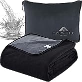 CREW FLX Waterproof Blanket for Bed Intimacy (80"x 60" Queen Size) Reversible Plush Fleece 250 GSM, Love Blanket, Moisture Absorbent TPU Stain Proof Couch Bed Mattress Water Proof Cover Black/Gray