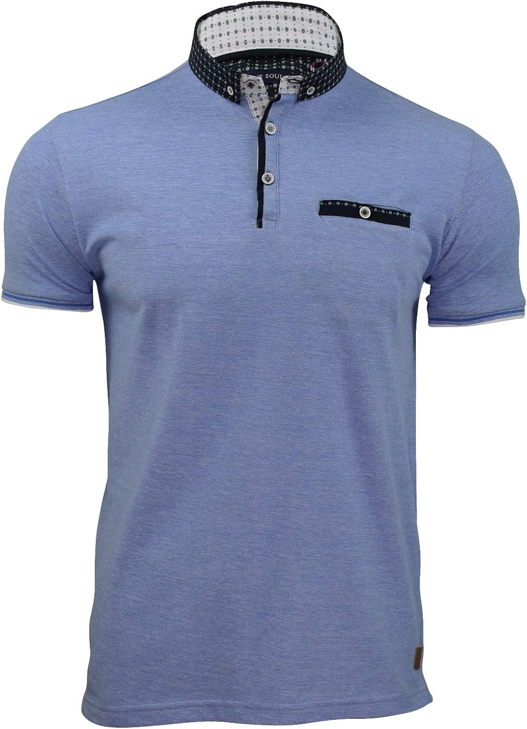 Brave Soul Men's 'Benvolio' Short Sleeve Polo Shirt - Blue - X-Large at Amazon Menâs Clothing store